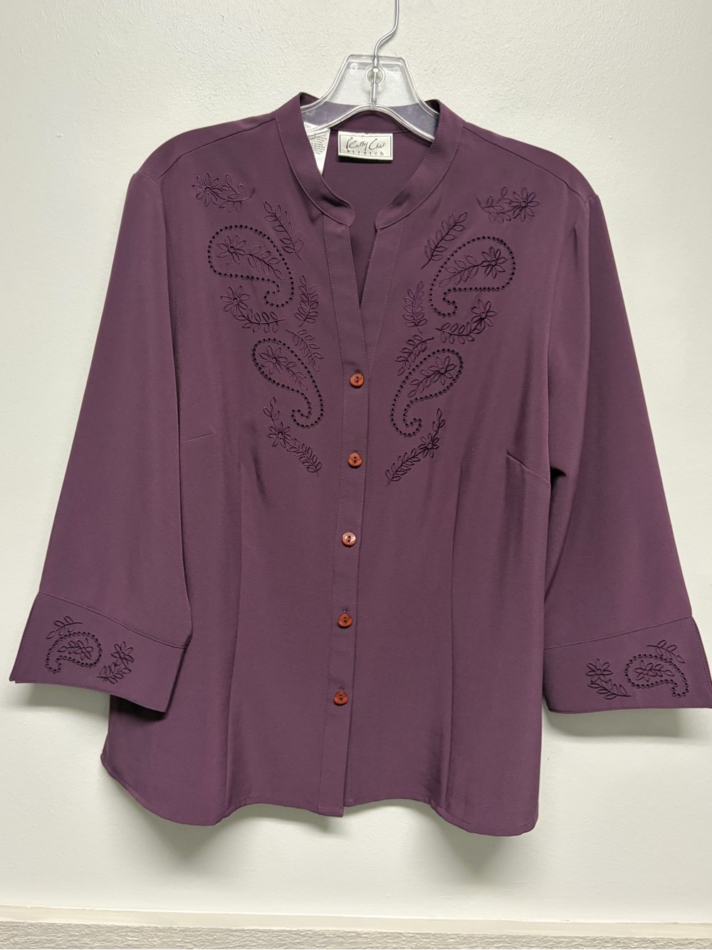 Ladies Button Down Embroidered Blouse